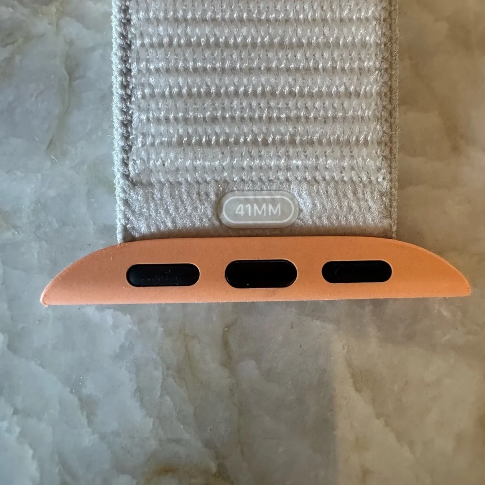 Elegant White and Peach Smartwatch Band